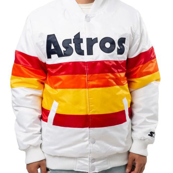 Starter Houston Astros Bomber Satin Jacket - L - Satin - Black