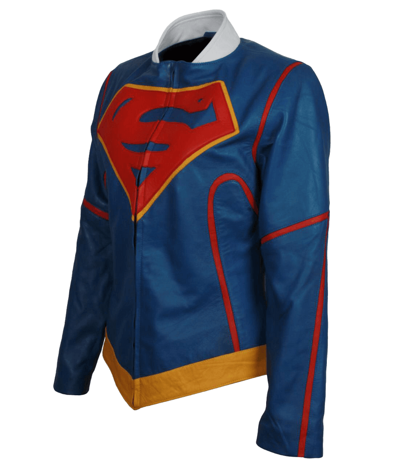 Super Girl Melissa Benoist Blue Leather Jacket