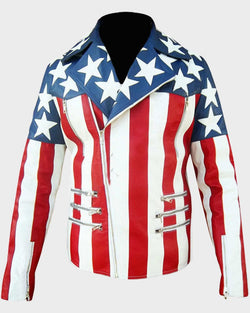 USA Flag Leather Jacket
