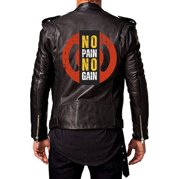 Men's No Pain No Gain Leather Jacket