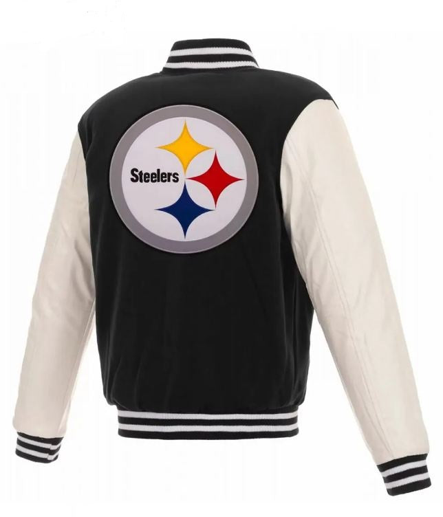 Varsity Pittsburgh Steelers Leather & Wool Jacket TheJacketFactory