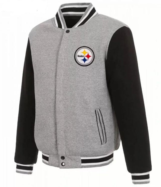 Pittsburgh Steelers Varsity Leather Wool Jacket