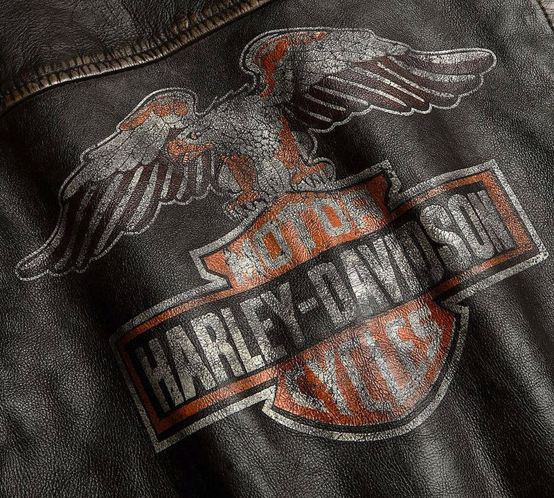 Women's Harley Davidson Distressed Leather Biker Jacket TheJacketFactory