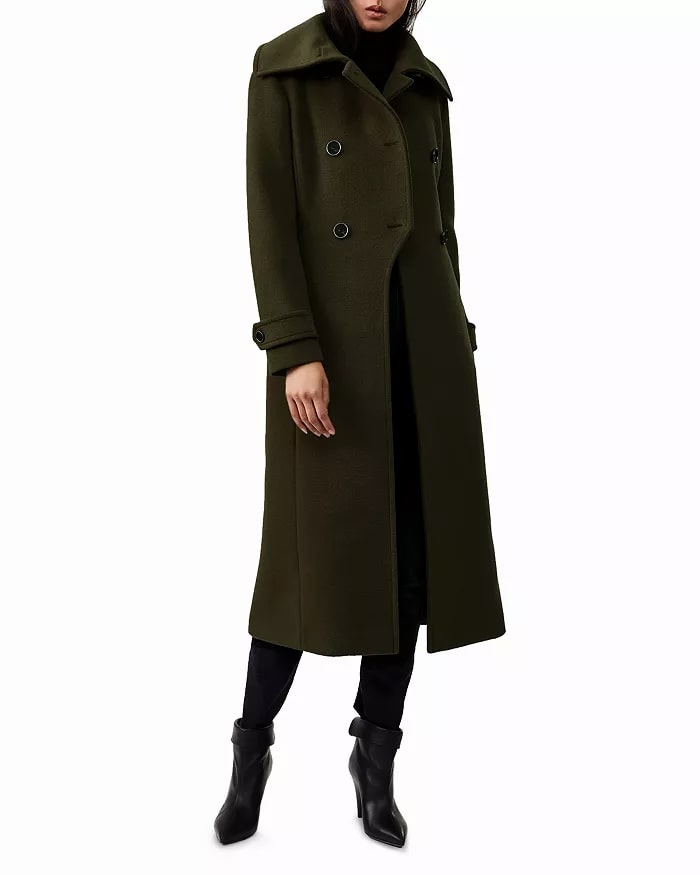 Wool Blend Navy and Military Coat for Womens TheJacketFactory
