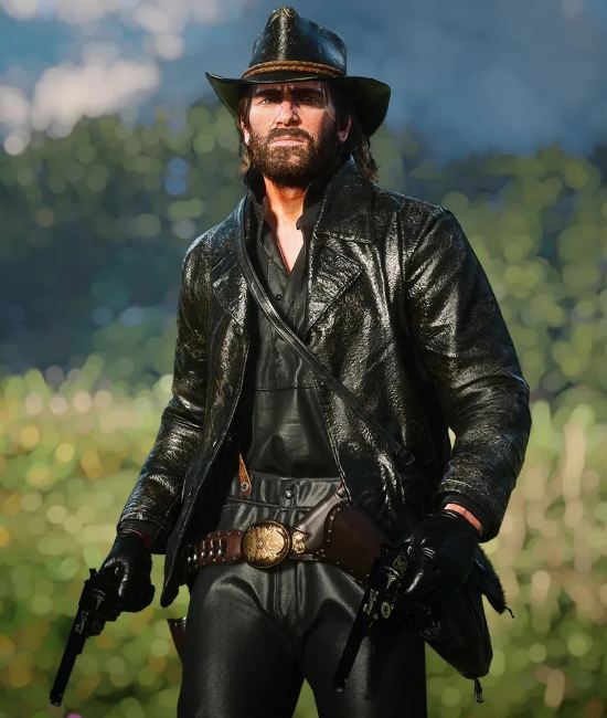 Arthur Morgan RDR2 Black Leather Blazer