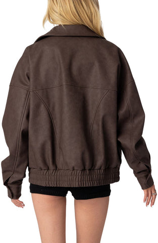 Women's Brown Bomber Jacket