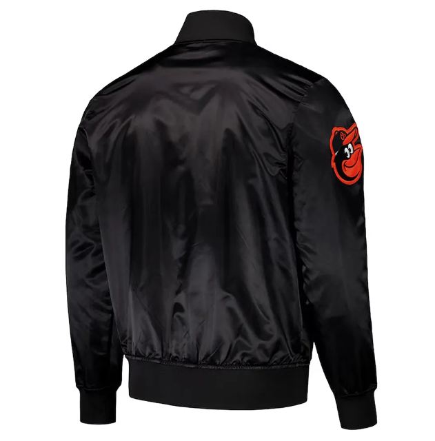 Baltimore Orioles Wordmark Black Satin Jacket