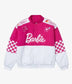 Barbie Pink and White Racer Cotton Motorcycle Jacket