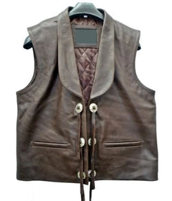 Lorne Greene Bonanza Brown Leather Vest