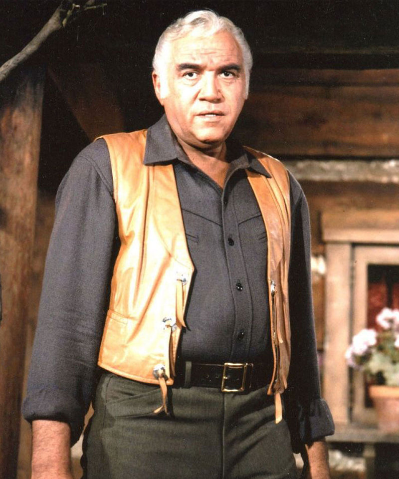 Lorne Greene Bonanza Brown Leather Vest