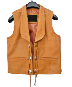 Lorne Greene Bonanza Brown Leather Vest