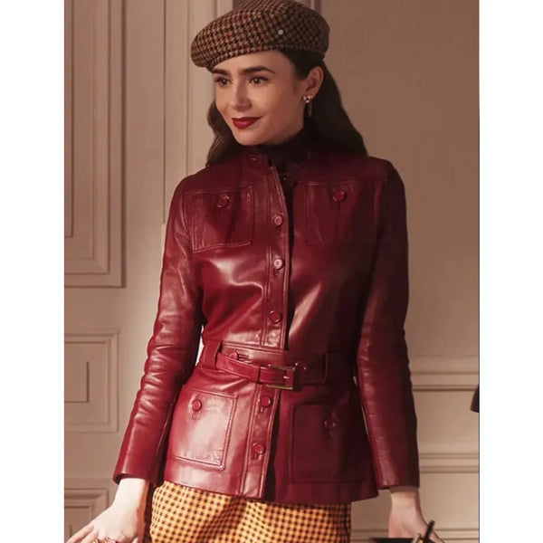 emily-in-paris-s04-lily-collins-burgundy-leather-jacket