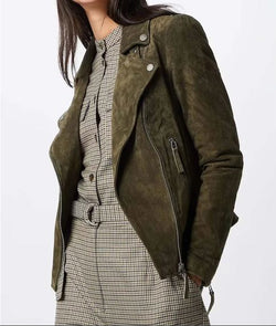 Heida Reed FBI International S02 Green Suede Leather Jacket