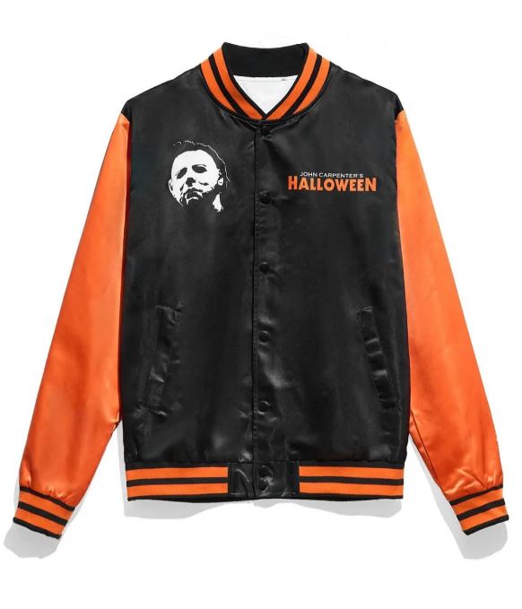 1978 Halloween Black and Orange Varsity Satin Jacket