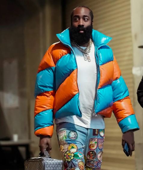 James Harden Puffer Leather Jacket