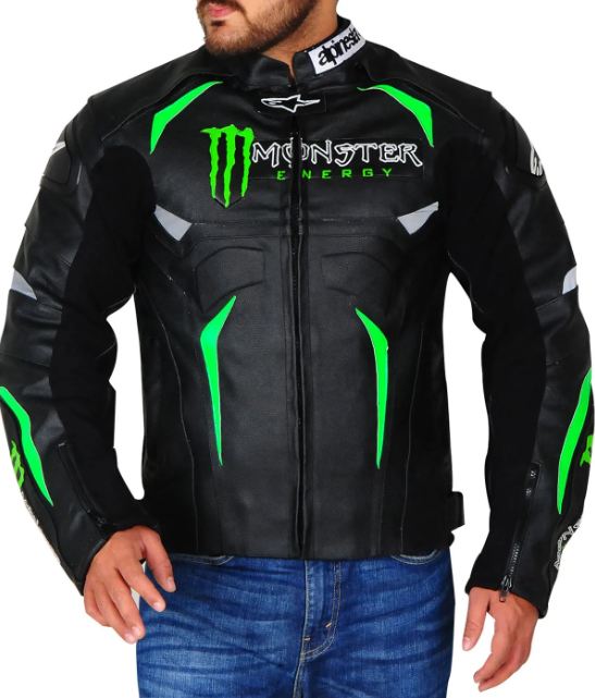 Men’s Monster Energy Alpinestars Motorcycle Leather Jacket