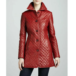 womens-quilted-red-mid-length-leather-coat