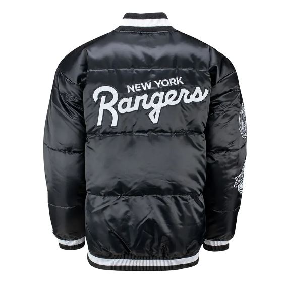 NY Rangers Black Down Fill Puffer Jacket