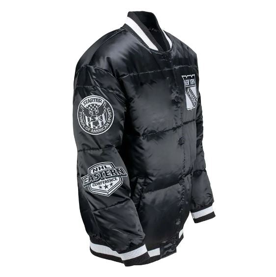 NY Rangers Black Down Fill Puffer Jacket