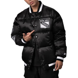 NY Rangers Black Down Fill Puffer Jacket