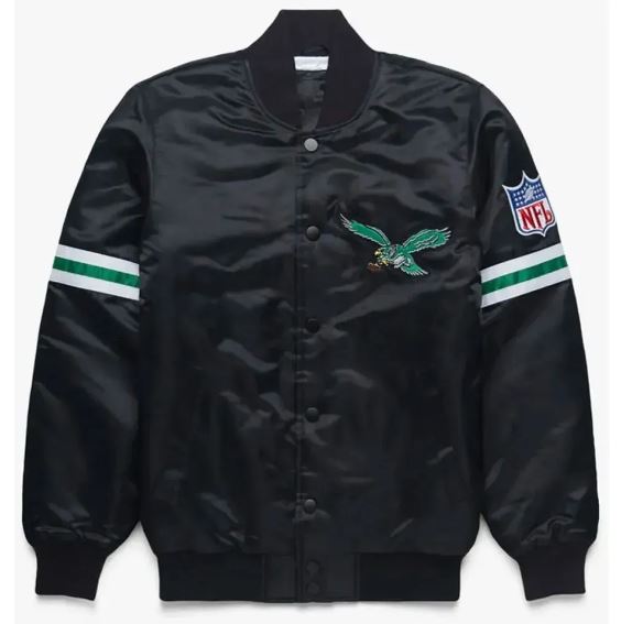 Philadelphia Eagles Striped Satin Jacket