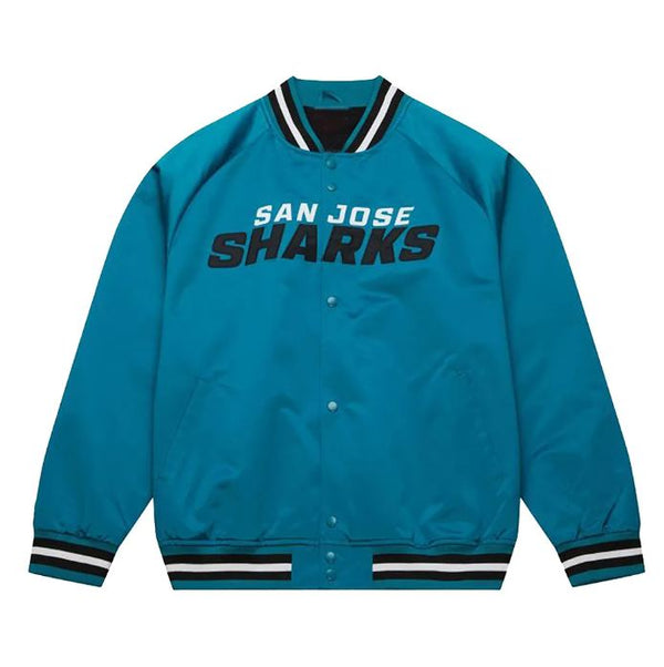 San Jose Sharks Current Logo Teal Blue Satin Jacket