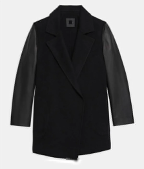 Elizabeth Tulloch Superman & Lois Black Sleeve Leather Coat