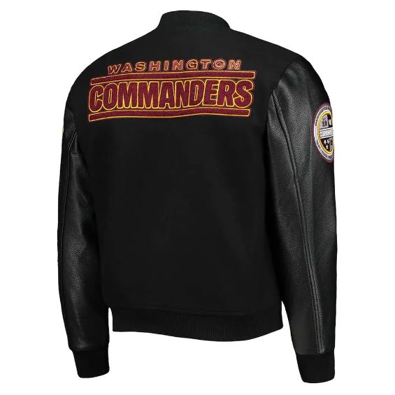 Washington Commanders Black Letterman Jacket