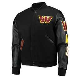 Washington Commanders Black Letterman Jacket