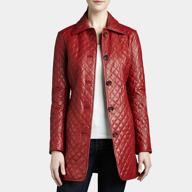 womens-quilted-red-mid-length-leather-coat